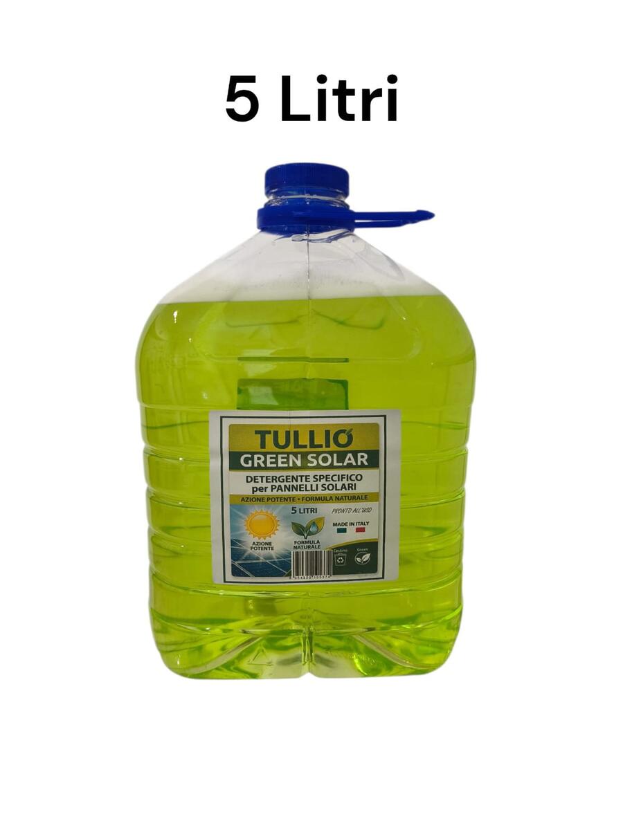 5L Tullio Green Solar Detergente Specifico per Pannelli Solari e Fotovoltaici, Formula Naturale
