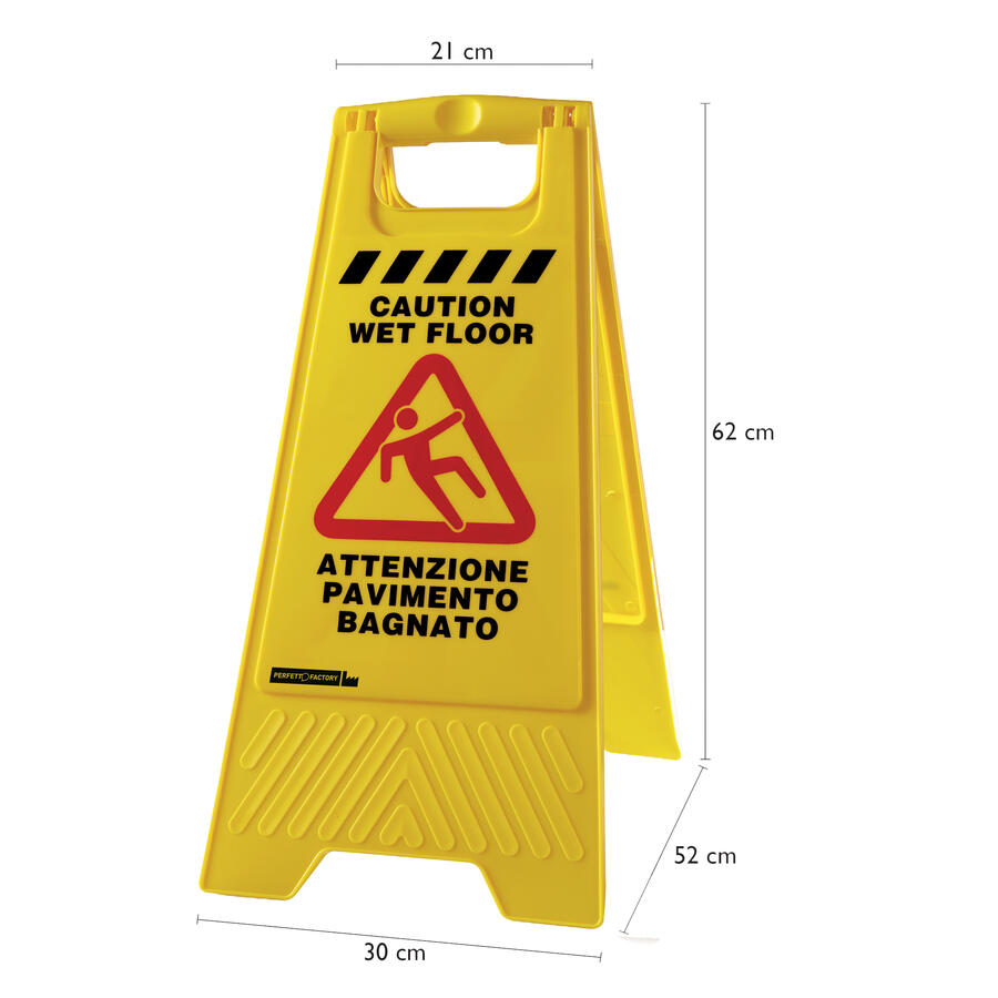 Cartello Cavalletto Bifacciale "PAVIMENTO BAGNATO" 30x62 cm PERFETTO FACTORY