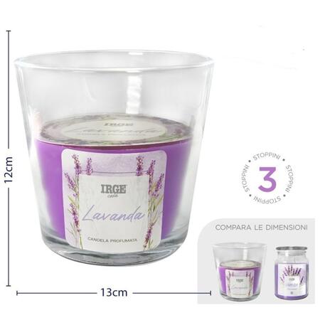  IRGE CANDELA IN VETRO 460 GR LAVANDA