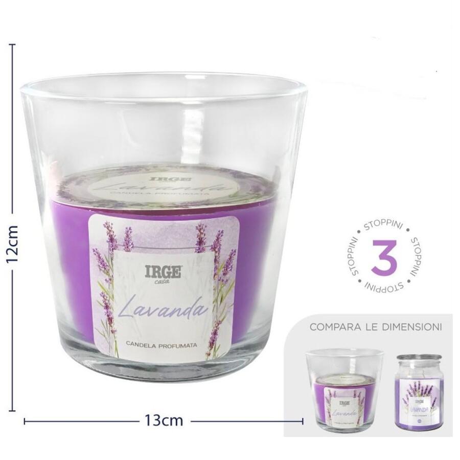  IRGE CANDELA IN VETRO 460 GR LAVANDA