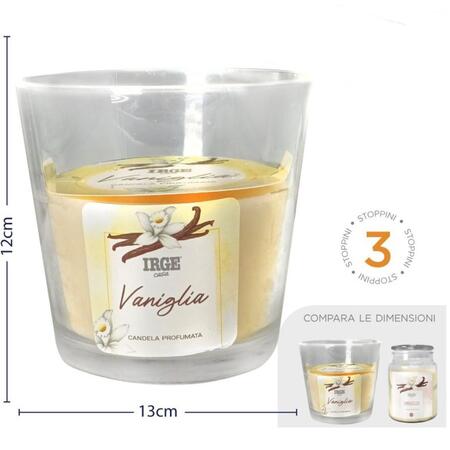  IRGE CANDELA IN VETRO 460 GR VANIGLIA