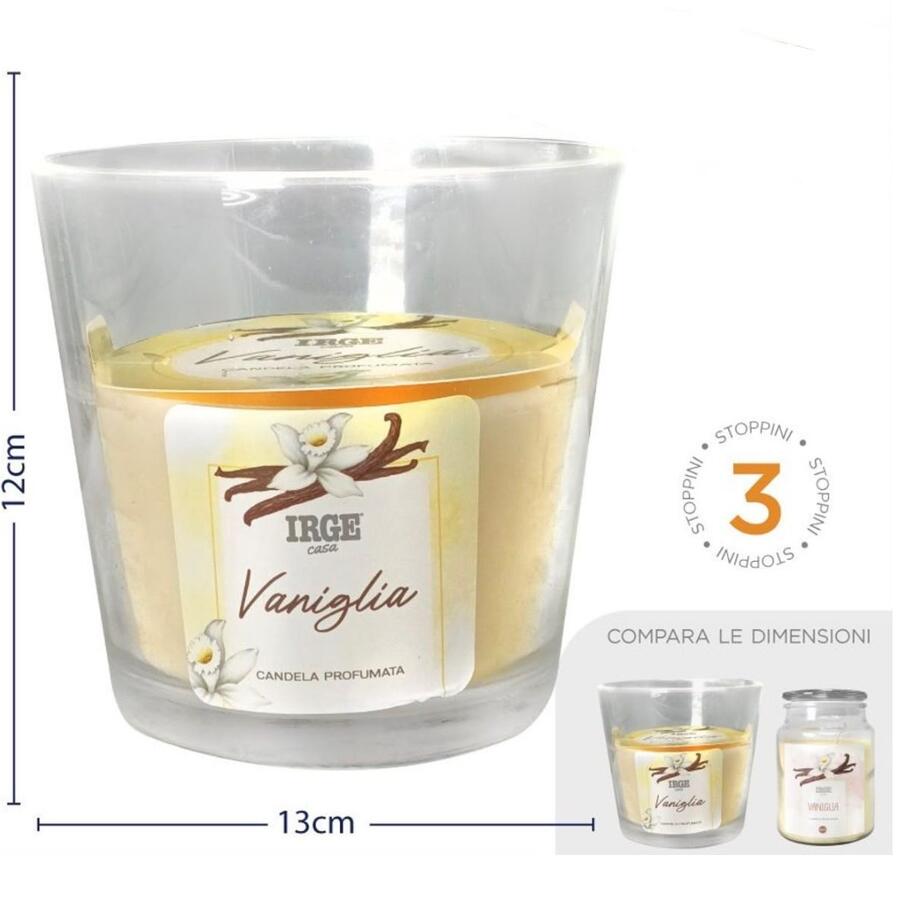  IRGE CANDELA IN VETRO 460 GR VANIGLIA