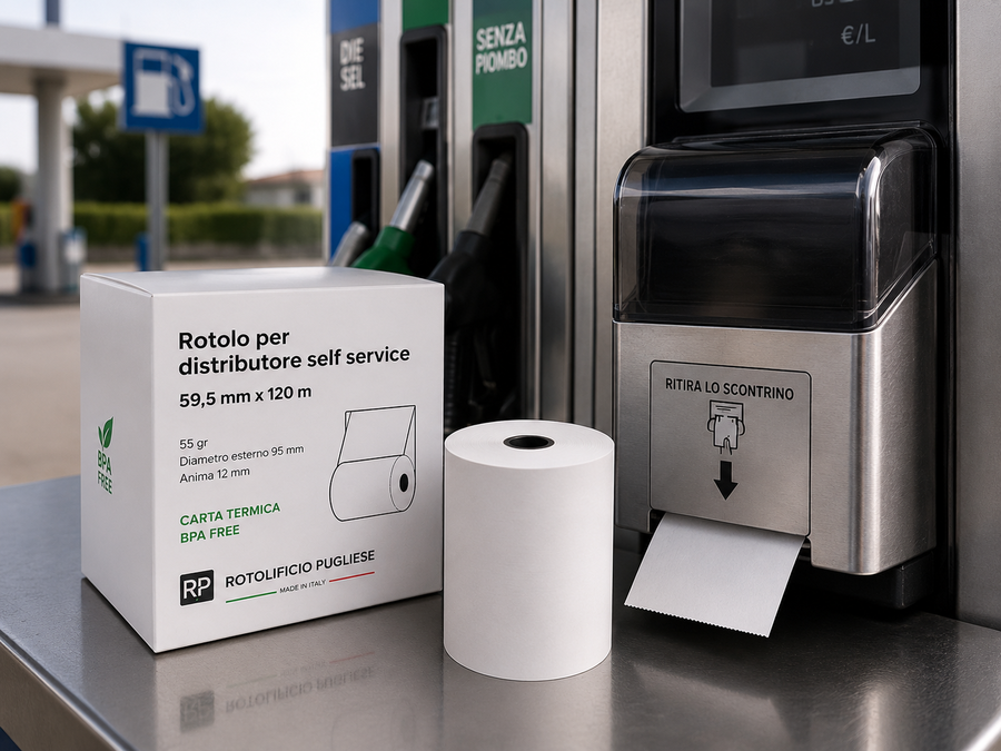 Rotoli Carta Termica per Distributori Automatici Self Service ROTOLIFICIO PUGLIESE