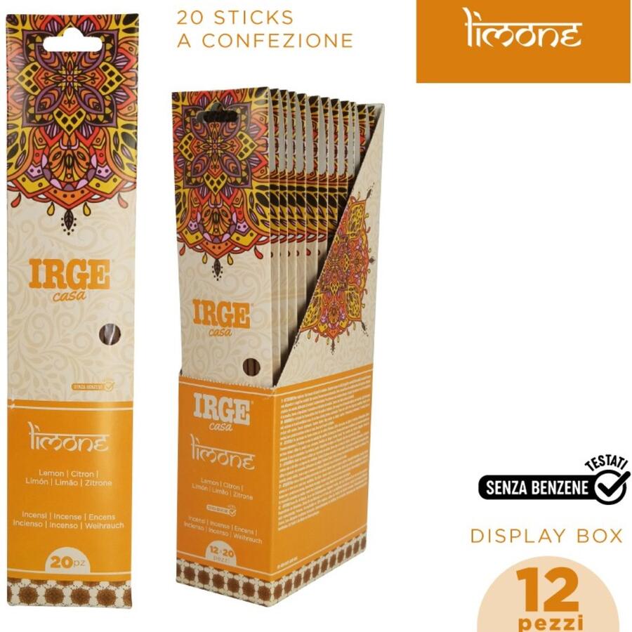 IRGE INCENSO STICK 20 PEZZI LIMONE