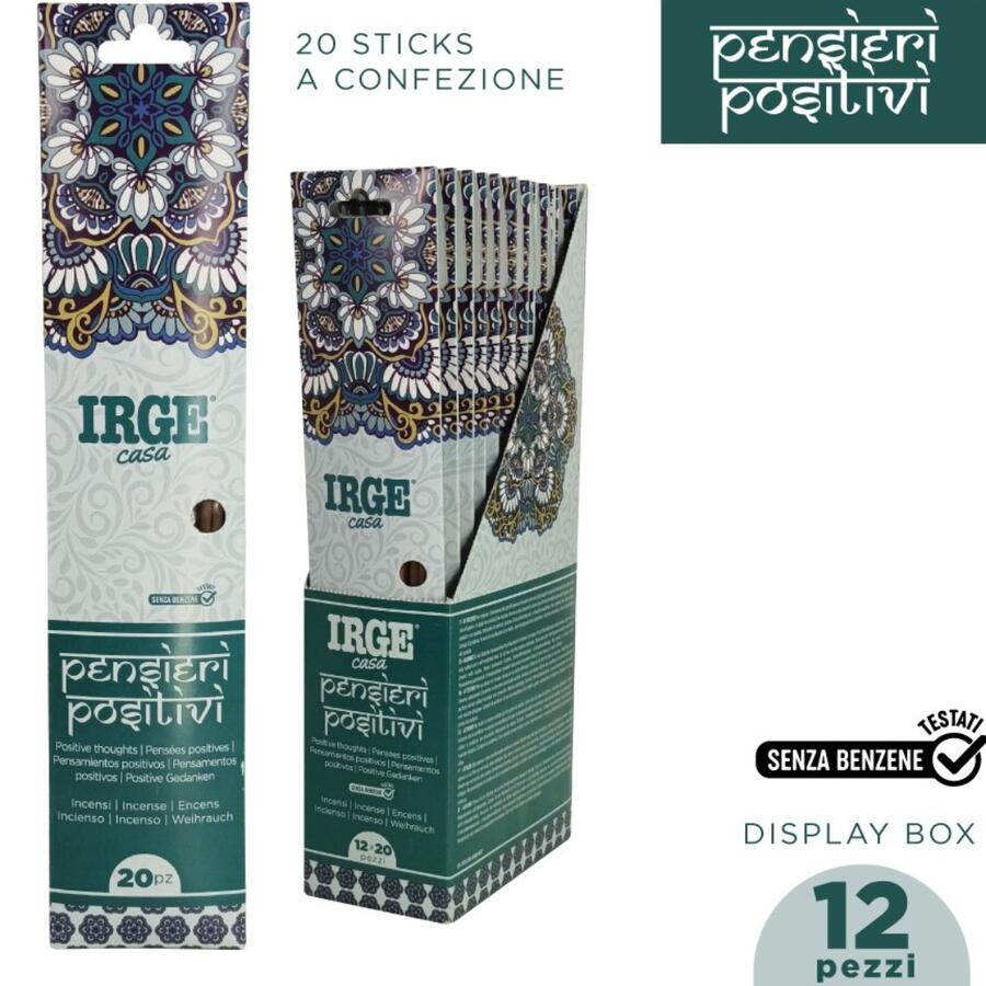  IRGE INCENSO STICK 20 PEZZI PENSIERI POSITIVI