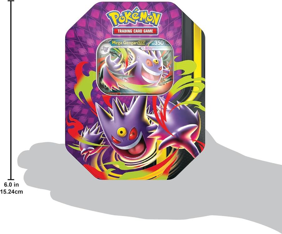 Pokémon: scatola da collezione Mega Chiarodiluna - Mega Gengar-Ex del GCC Pokémon (4 buste di espansione e 1 carta promozionale olografica), Edizione in Italiano