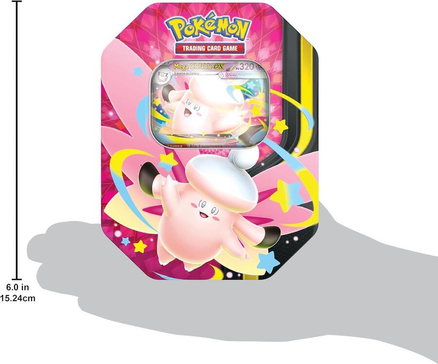 Pokémon: scatola da collezione Mega Chiarodiluna - Mega Clefable-Ex del GCC Pokémon (4 buste di espansione e 1 carta promozionale olografica), Edizione in Italiano