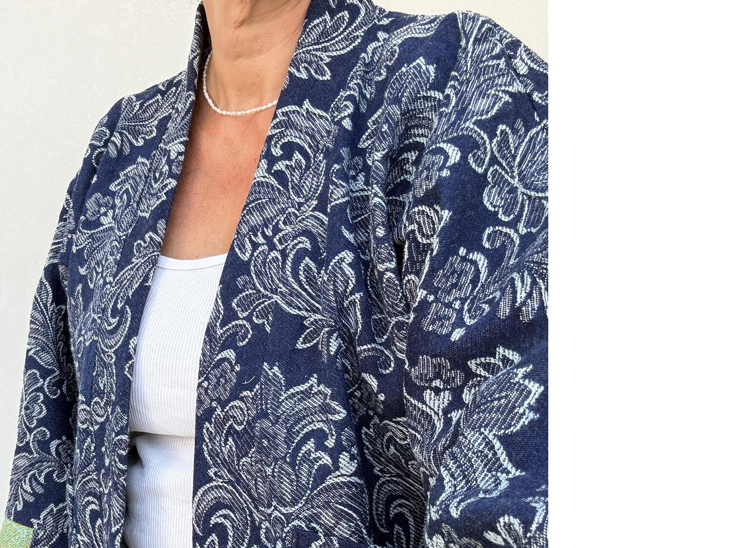 Kimono jeans lavorato 