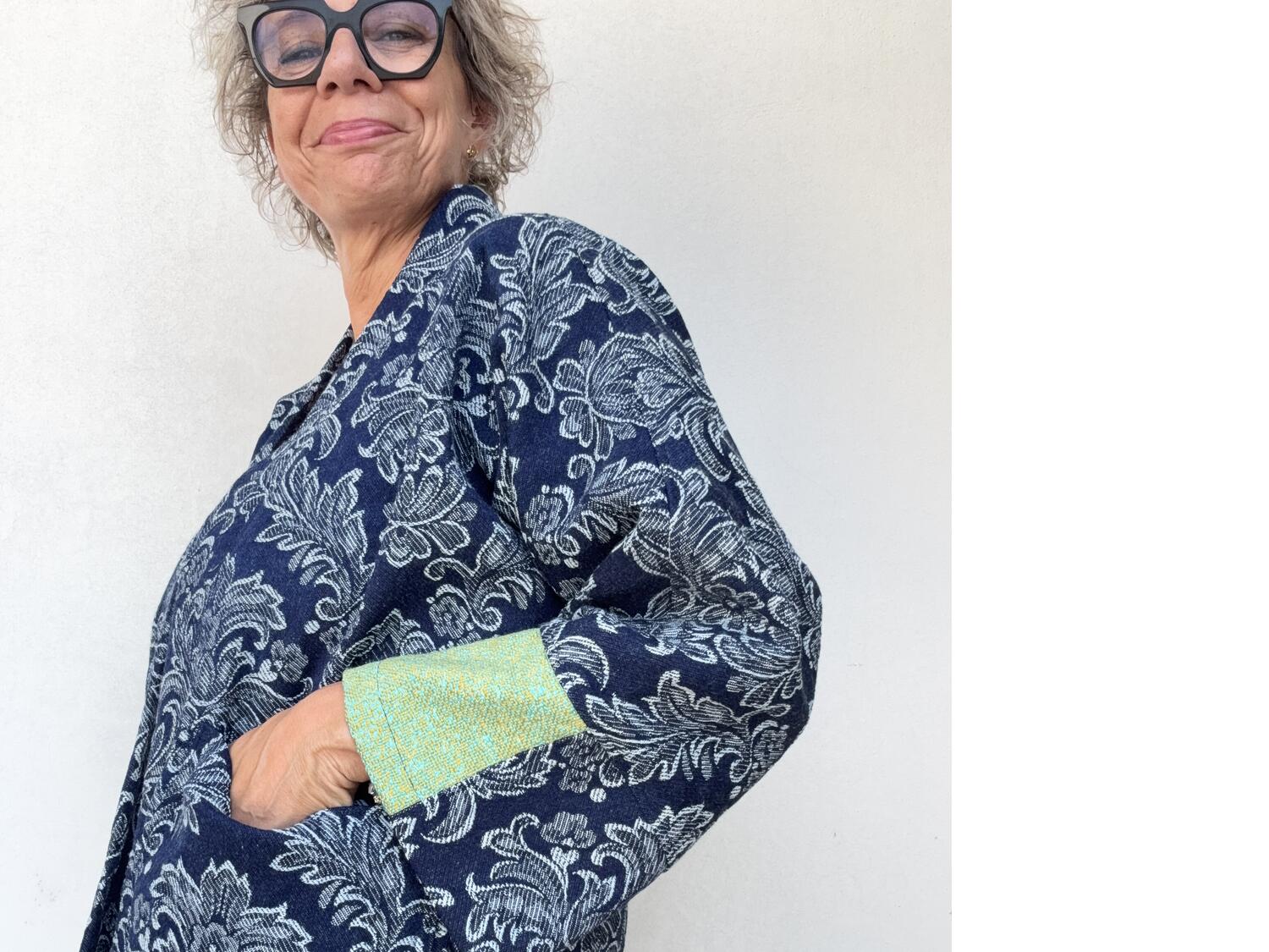 Kimono jeans lavorato 