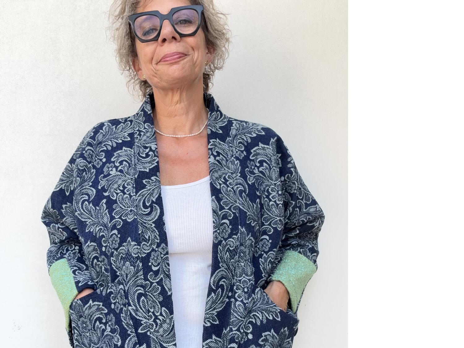 Kimono jeans lavorato 