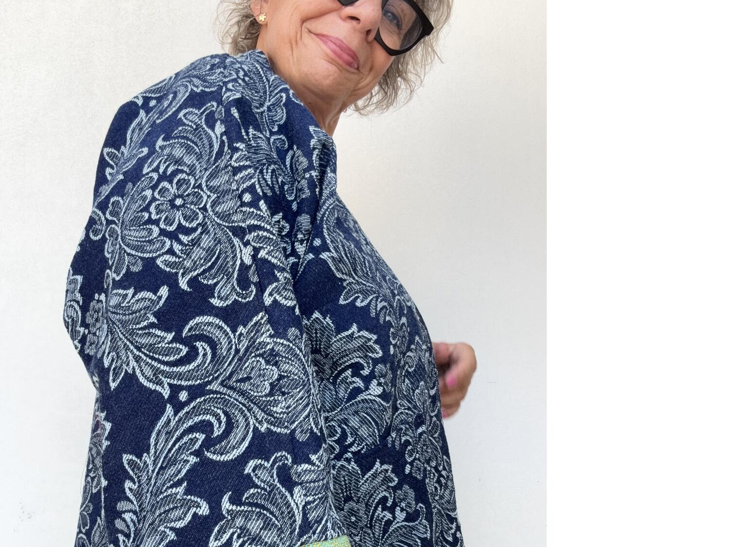 Kimono jeans lavorato 