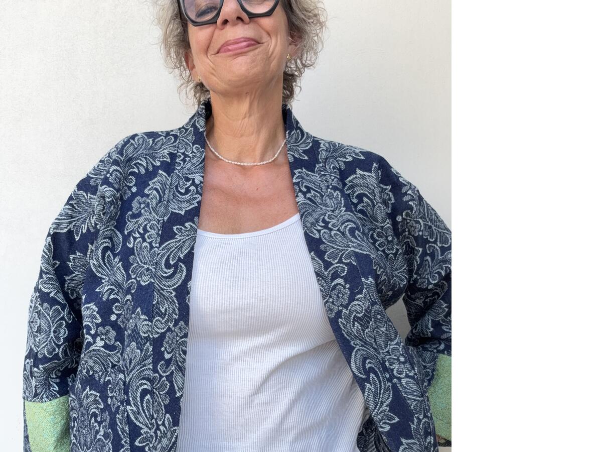 Kimono jeans lavorato 
