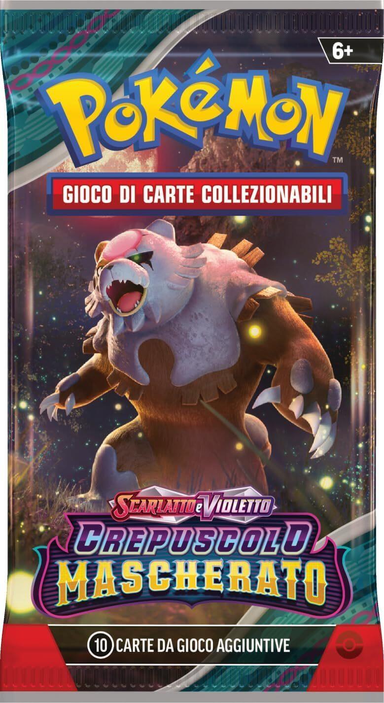 Set Allenatore Fuoriclasse dell’espans. Scarlatto e Violetto - Crepuscolo Mascherato del GCC Pokémon (1 carta promoz. di Ogerpon Maschera Turchese, 9 buste di espans. e accessori premium), italiano