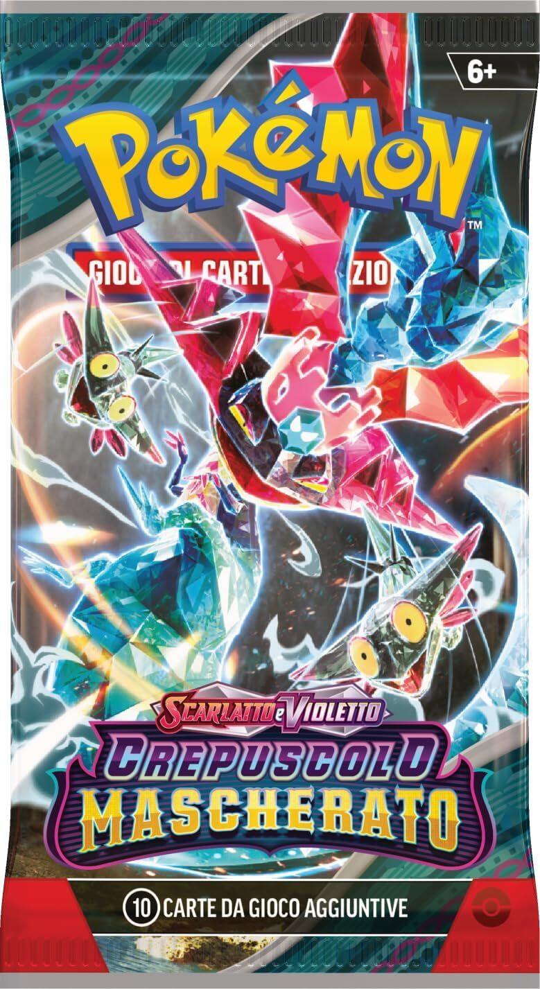 Set Allenatore Fuoriclasse dell’espans. Scarlatto e Violetto - Crepuscolo Mascherato del GCC Pokémon (1 carta promoz. di Ogerpon Maschera Turchese, 9 buste di espans. e accessori premium), italiano