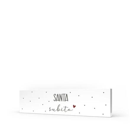 L'Angolo delle Idee Quadro Orizzontale "Santa Subito" — legno laccato 40x10 cm, idea regalo ironica