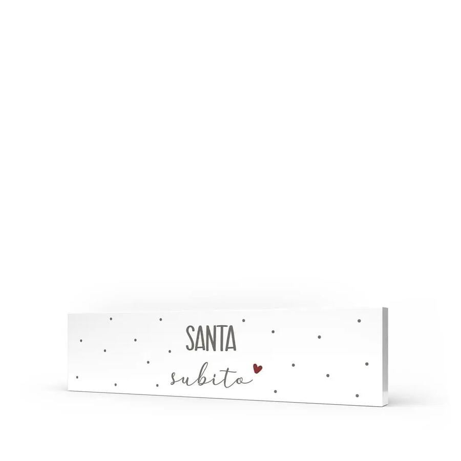 L'Angolo delle Idee Quadro Orizzontale "Santa Subito" — legno laccato 40x10 cm, idea regalo ironica