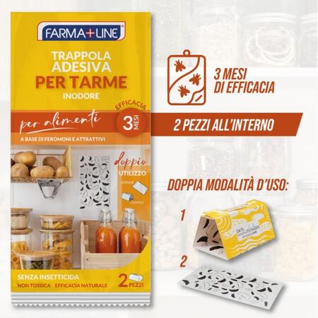 IRGE TRAPPOLA ADESIVA PER TARME ALIMENTI 2 PEZZI 