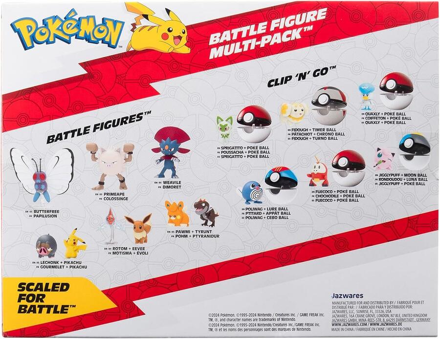 Jazwares Pokémon pack 6 figurines Battle Figure Set 7