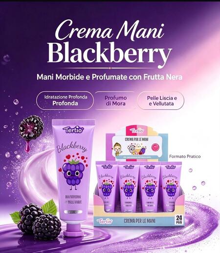 Tertio Crema Mani Blackberry [Conf. da 24 pezzi]