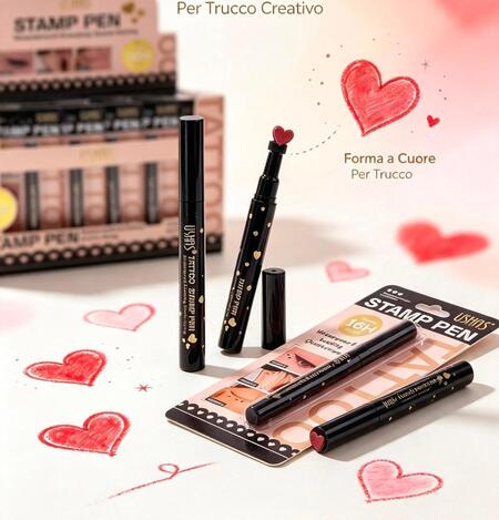 Ushas Stamp Pen A forma Di cuore Black [Conf. da 48 pezzi]