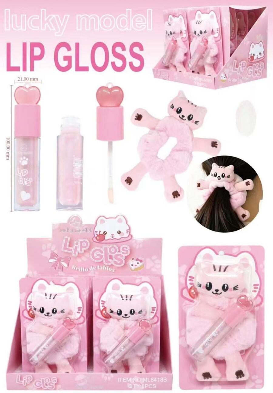 Lucky Model Lip Gloss + Codino [Conf. da 8 pezzi]