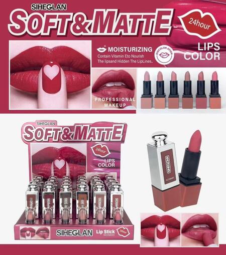 Siheglan Lip Stick Soft&Matte [Conf.da 24 pezzi]