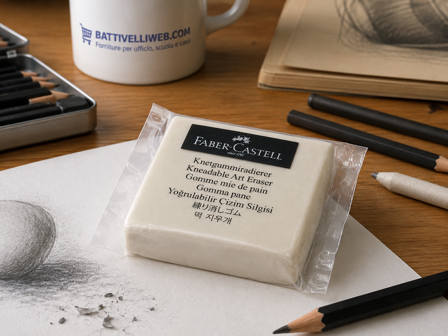 Gomma Pane Bianca Quadrangolare FABER CASTELL - conf. 18 pz
