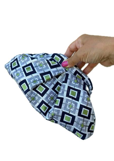 MINI Soft Bag argento e verde mela