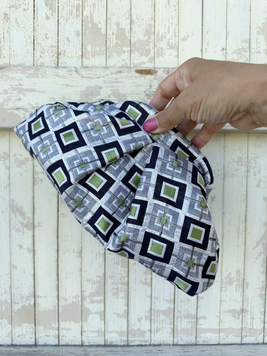 MINI Soft Bag argento e verde mela