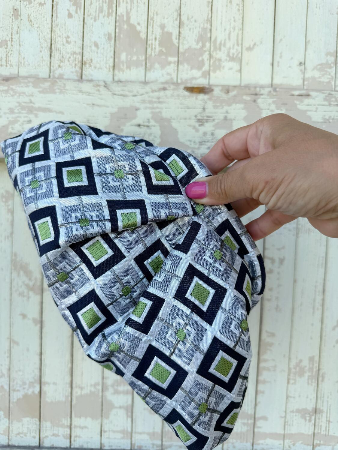 MINI Soft Bag argento e verde mela