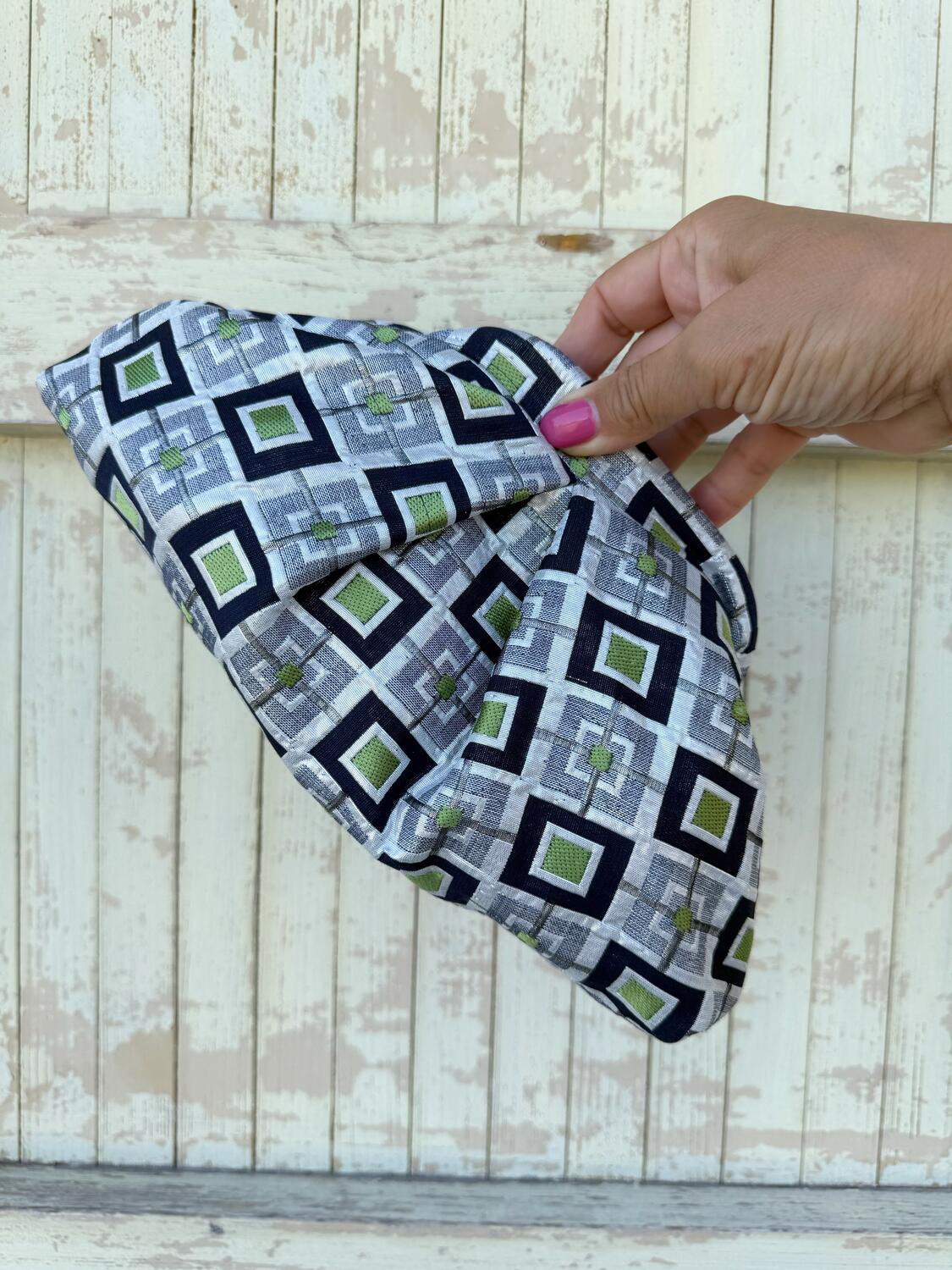 MINI Soft Bag argento e verde mela
