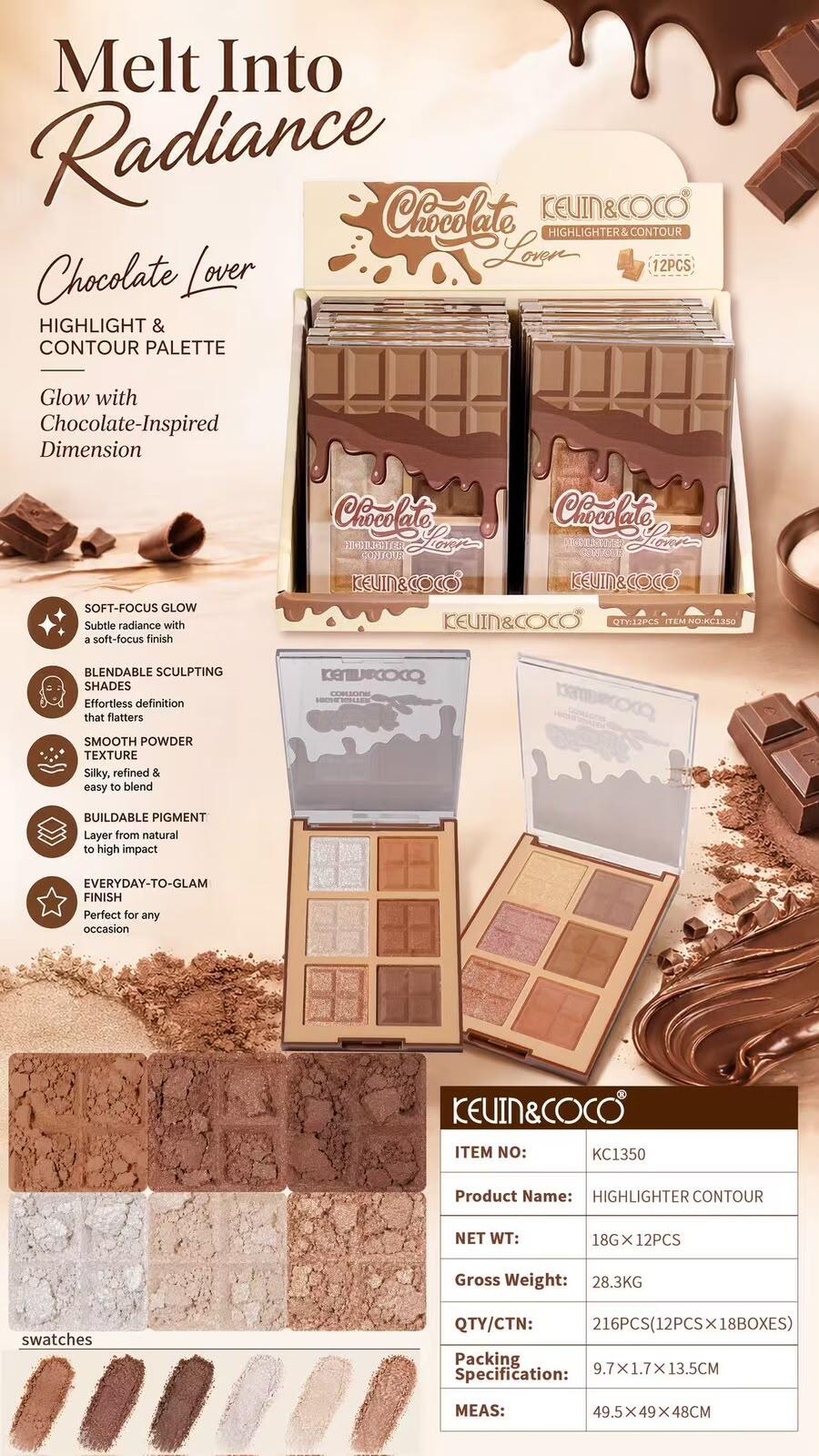 Kevin & Coco Chocolate Love Highlighter Contour [Conf. Da 12 pezzi]