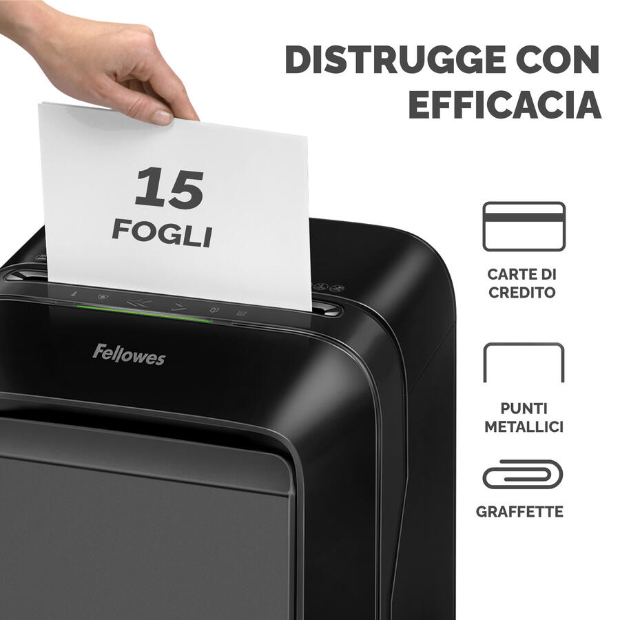 Distruggidocumenti a microframmenti LX-211 nero Fellowes