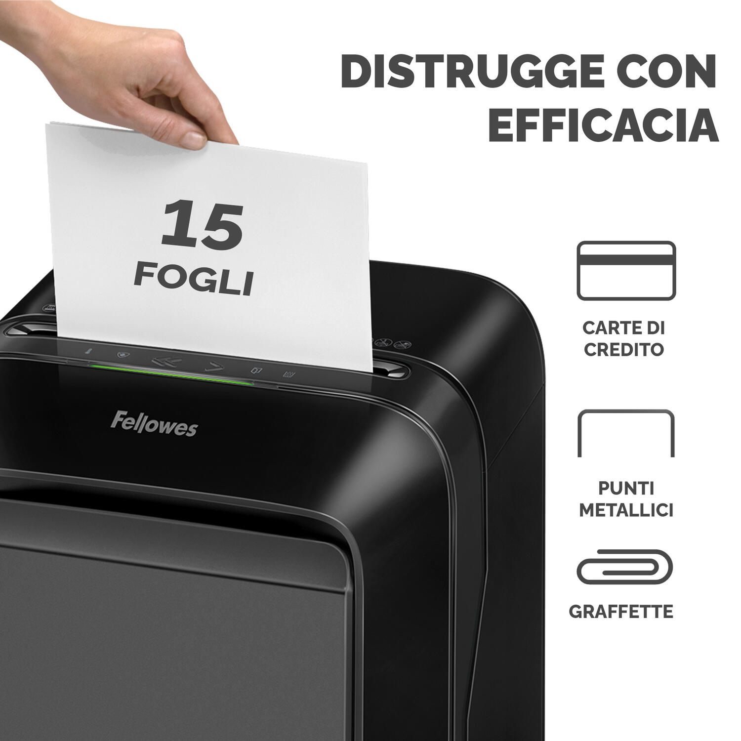 Distruggidocumenti a microframmenti LX-211 nero Fellowes