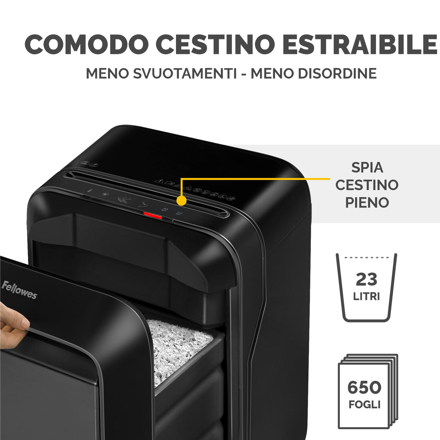 Distruggidocumenti a microframmenti LX-211 nero Fellowes