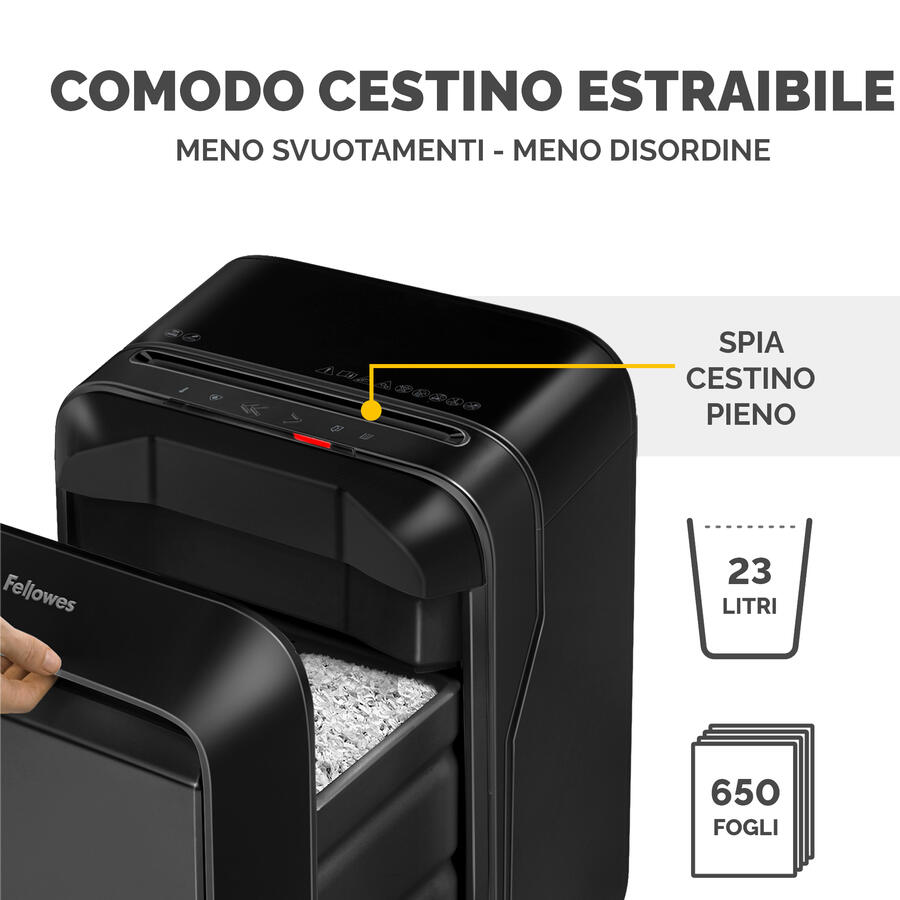 Distruggidocumenti a microframmenti LX-211 nero Fellowes