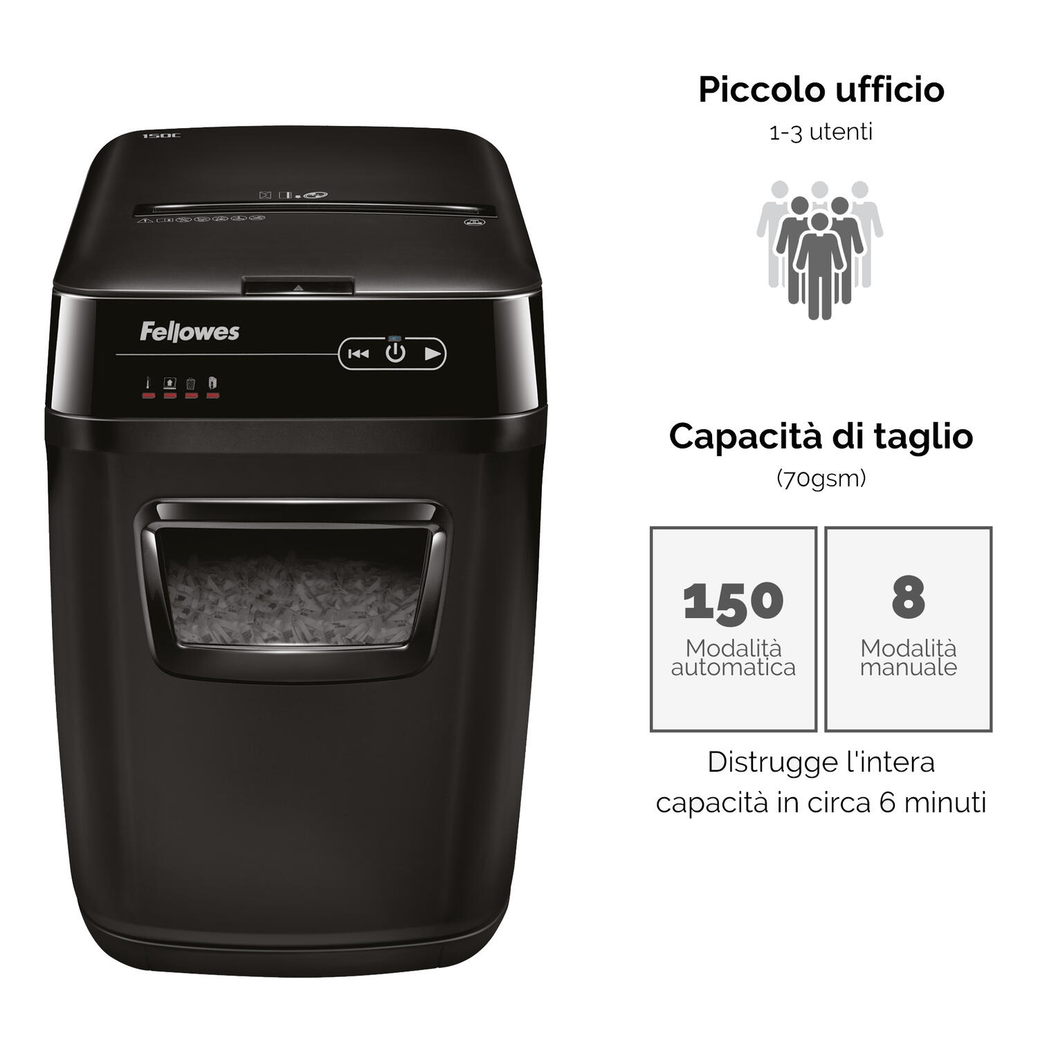 DISTRUGGIDOCUMENTI A FRAMMENTI Automax 150C FELLOWES