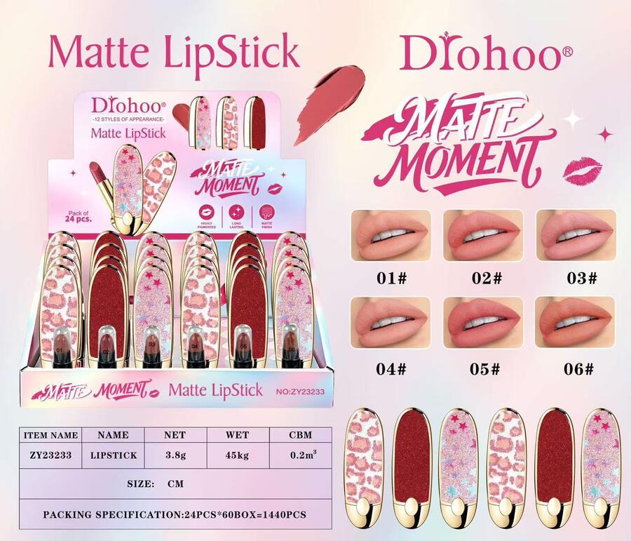 Drohoo Matte Lip Stick Matte Moment [Conf. da 24 pezzi]