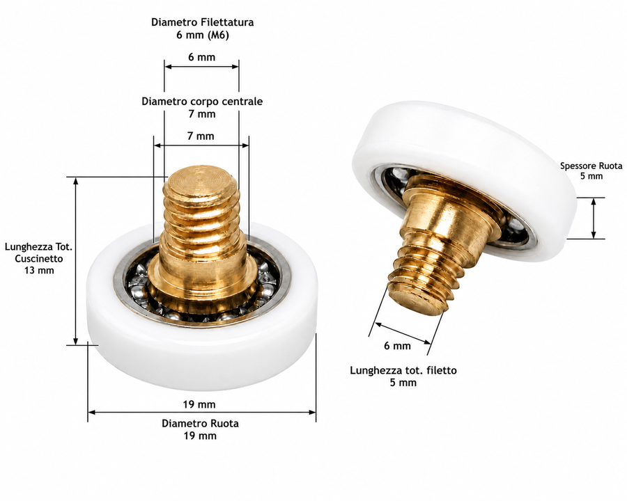 R400/87 - 19 BS M6 - Kit 2 pezzi