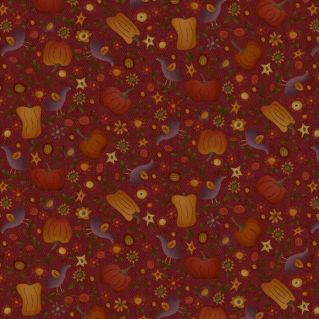 3632-89  tessuto americano Bountiful Blessings dark red taglio 25x110 cm   