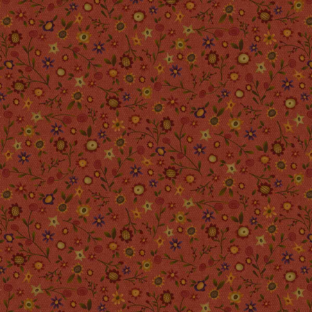 3634-89 tessuto americano Bountiful Blessings red taglio 25x110 cm 
