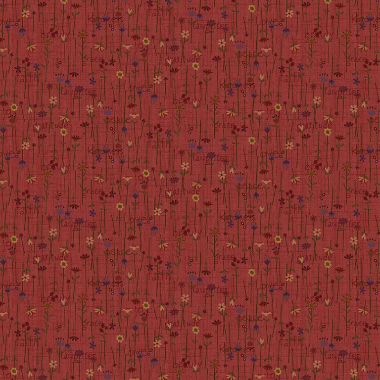 3635-89 tessuto americano Bountiful Blessings red taglio 25x110 cm