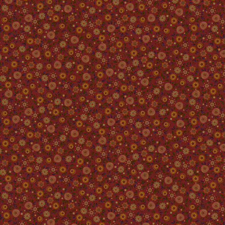 3636-88 tessuto americano Bountiful Blessings red taglio 25x110 cm