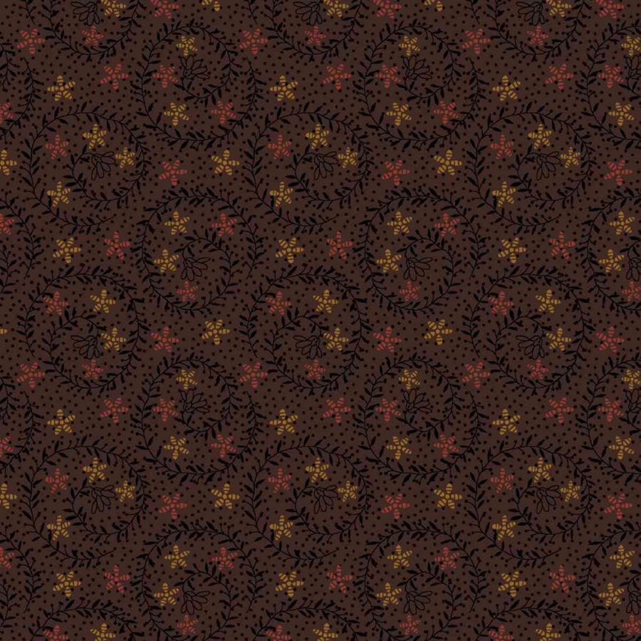 3638-38 tessuto americano Bountiful Blessings brown taglio 25x110 cm