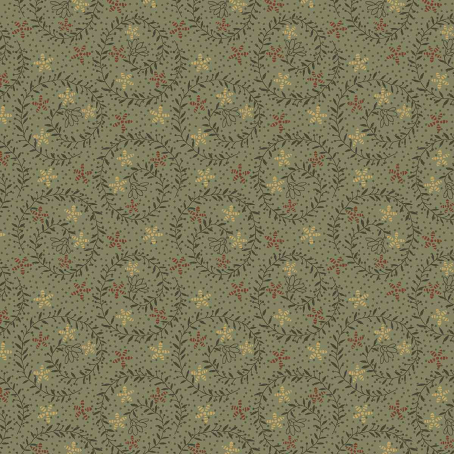 3638-66 tessuto americano Bountiful Blessings green taglio 25x110 cm