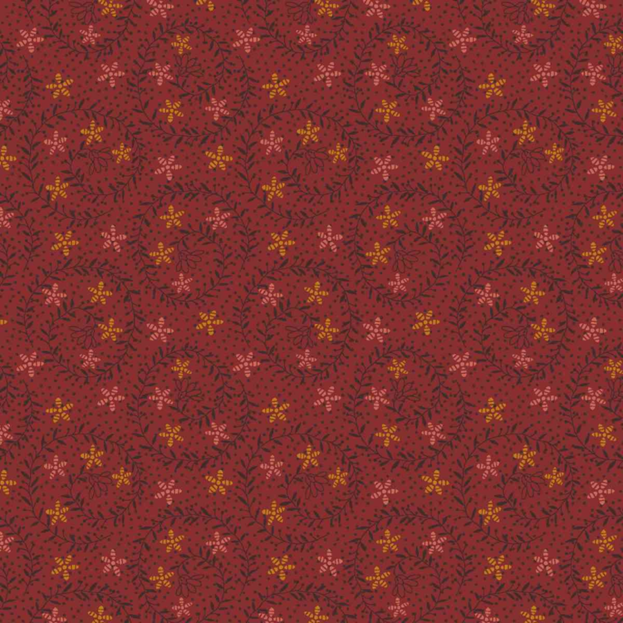 3638-88 tessuto americano Bountiful Blessings red taglio 25x110 cm