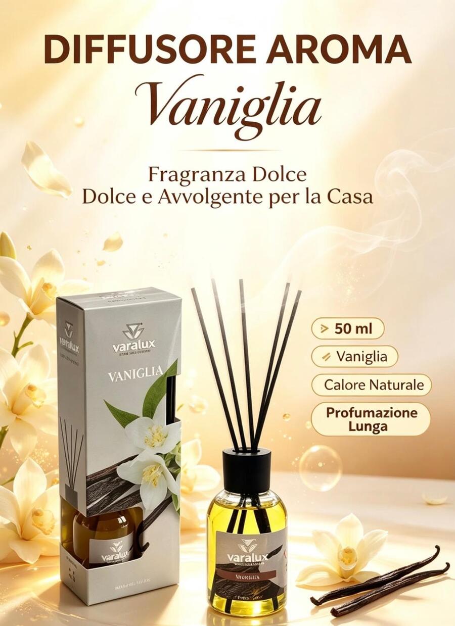 Varalux Diffusore aroma Vaniglia da 50 Ml [Quantità minima 12 pezzi]