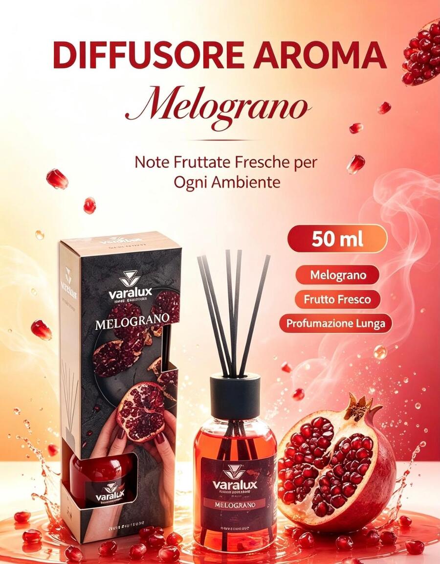 Varalux Diffusore aroma Melograno da 50 Ml [Quantità minima 12 pezzi]