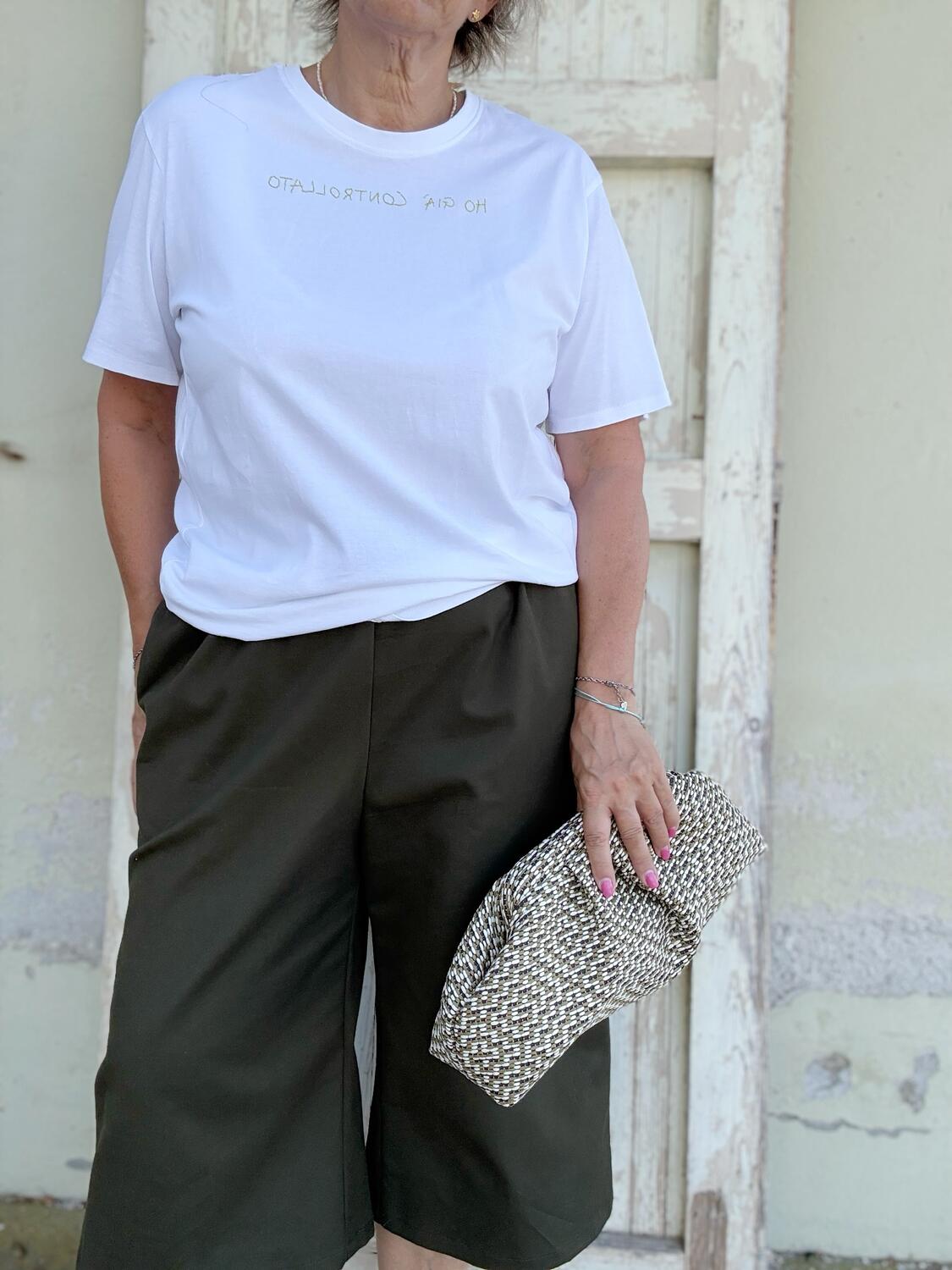 Pantalone bermuda  verde bottiglia 