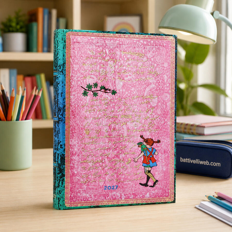 Agenda Giornaliera 2027 "Astrid Lindgren, Pippi Calzelunghe" Midi – 12,7 × 17,8 cm PAPERBLANKS